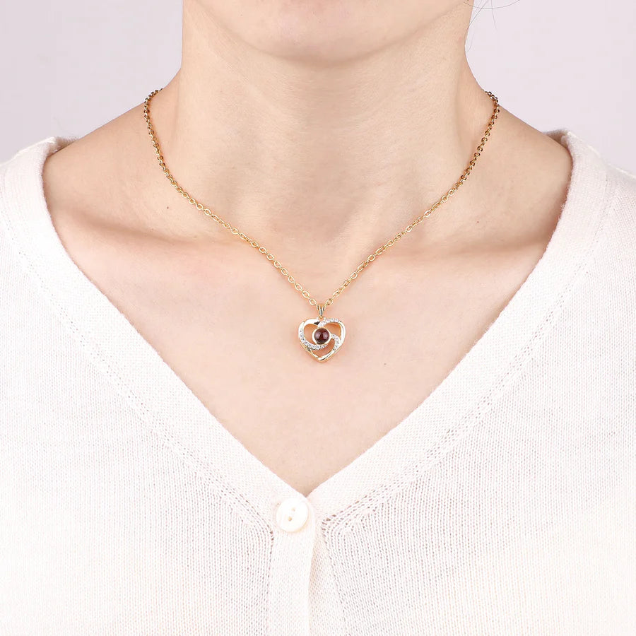 Centre of My Heart Pave Photo Necklace